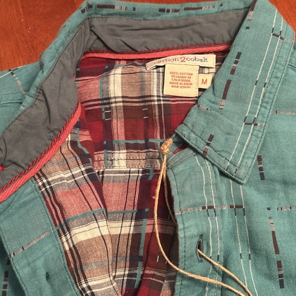 Carbon 2 Cobalt, NWT long sleeved cotton casual shirt, perfect NEW condition - Picture 5 of 7